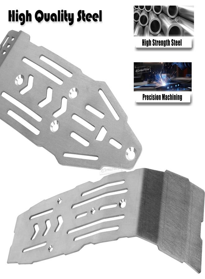 RcarmubWow RC Chassis Armor Upgrades Part for 1/8 Mojave 4S,Stainless Steel Skid Plate,Armor Plating,Front Rear Guards,Protection Plate,Silver - Image 3